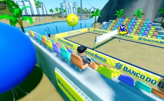 Imagem mostra boneco do Roblox no servidor do Banco do Brasil